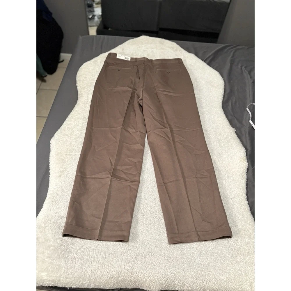 New Metropolis Pleated Straight Wool Dress Pants Size 38x30 Cuffed Trousers